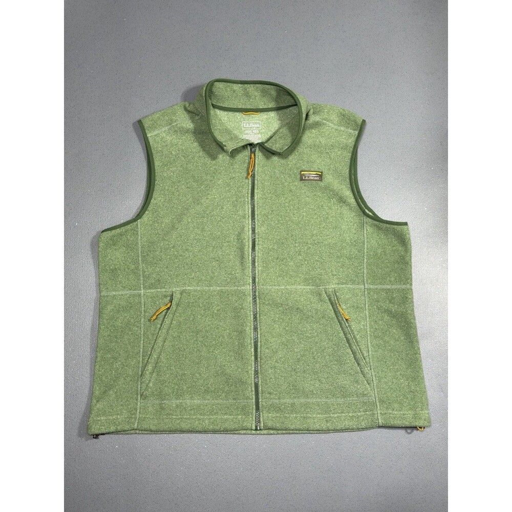 LL Bean Sweater Fleece Vest Mens 3XL XXXL Green Full Zip